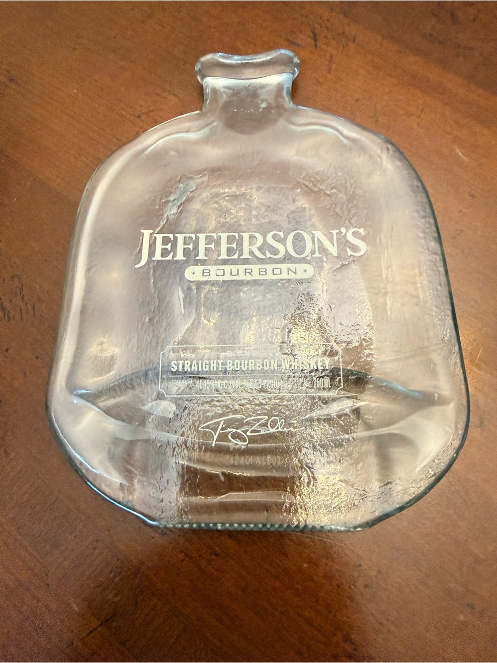 Jefferson’s Bourbon Flattened Glass Bottle Spoon Rest Bar Decor